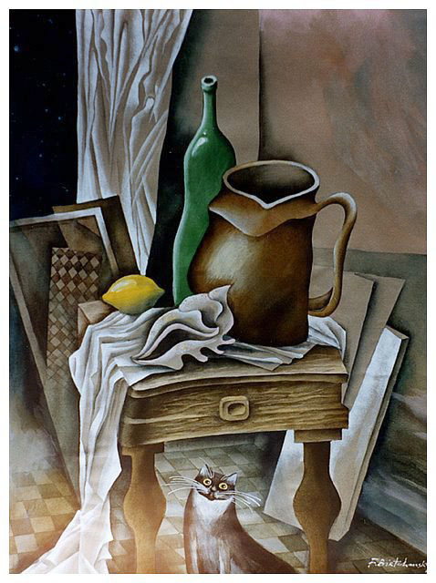 Натюрморт з лимоном, черепашкою та Нюською