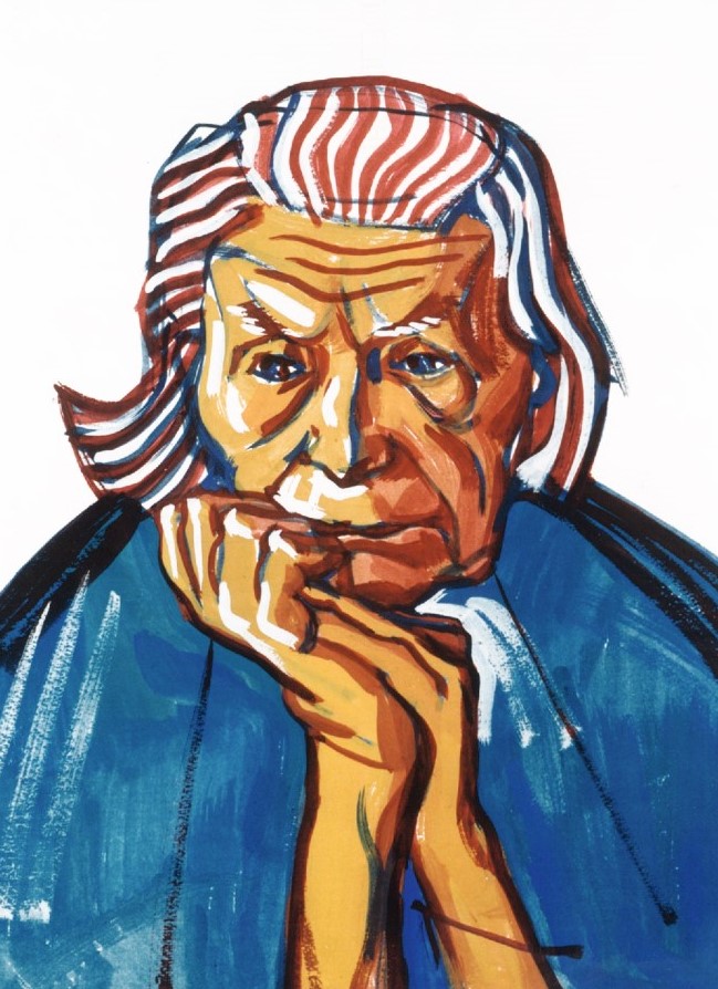 С.Гречаний «Прабабуся Ганна», 1993, картон, темпера / https://hrechanyi.wordpress.com/