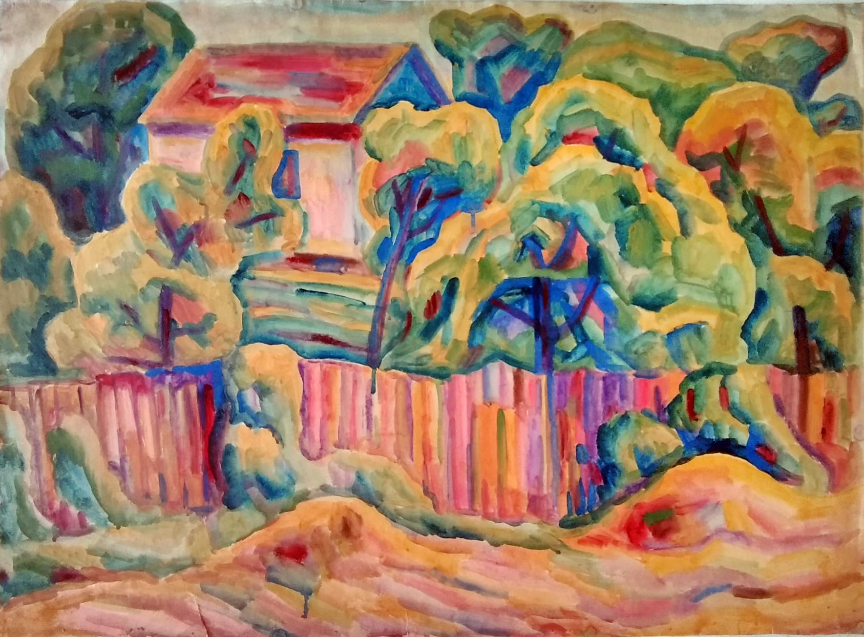 Валерій Гречаний (1941-2014). Етюд з парканом. папір/акварель 43 х 61.5 см. З колекції Олександра Самійленка / https://www.facebook.com/photo/?fbid=1599324916911128&set=a.906339856209641 Валерій Гречаний (1941-2014). Етюд з парканом. папір/акварель 43 х 61.5 см. З колекції Олександра Самійленка / https://www.facebook.com/photo/?fbid=1599324916911128&set=a.906339856209641