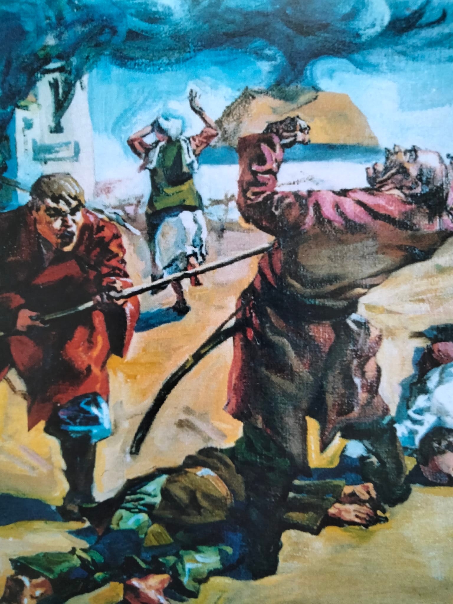 З картини Стасія Гречаного «Епізод Уманської різанини», 1994р. / https://www.facebook.com/photo?fbid=6000486433351147&set=pcb.6000487436684380&locale