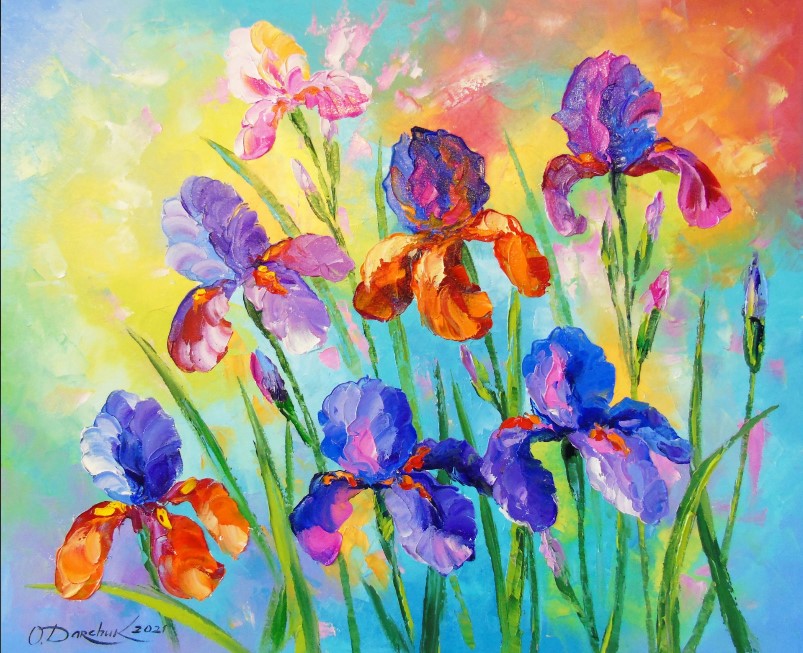 Ольга Дарчук. Іриси // https://joseartgallery.com/ru/artwork/impressionism-irises-3966