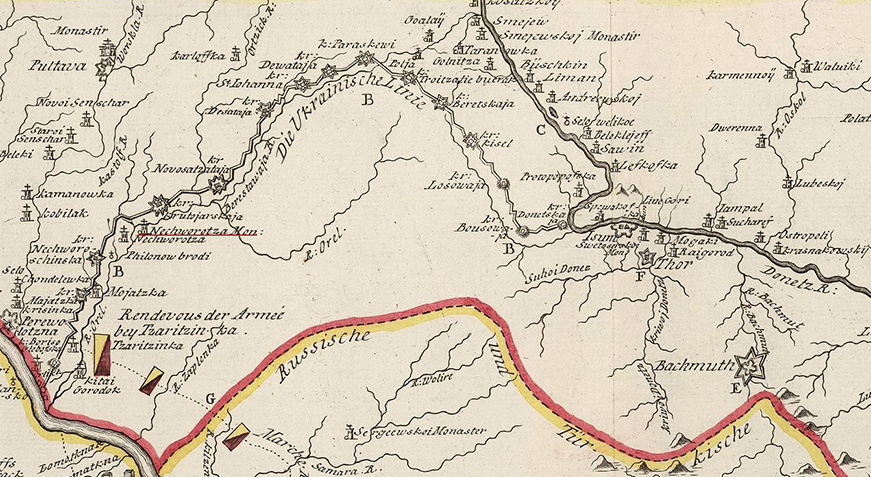 Українська лінія (1745 р.) // https://uk.wikipedia.org/wiki/%D0%A3%D0%BA%D1%80%D0%B0%D1%97%D0%BD%D1%8 1%D1%8C%D0%BA%D0%B0_%D0%BB%D1%96%D0%BD%D1%96%D1%8F#/media/%D0% A4%D0%B0%D0%B9%D0%BB:Ukrainskaya_liniya.1745.jpg