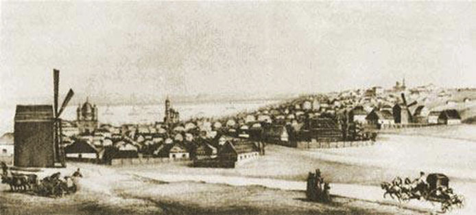 Загальний вигляд на місто Катеринослав. Гравюра 1850-х років // https://www.facebook.com/events/141568779780537
