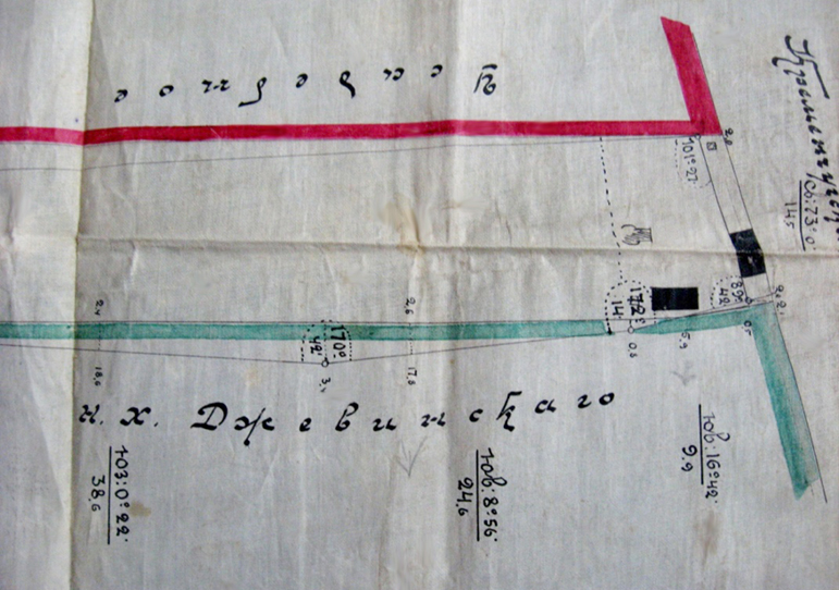 Фрагмент плану садибної ділянки, 1920 р. Архів родини Гудімових, м. Верхньодніпровськ