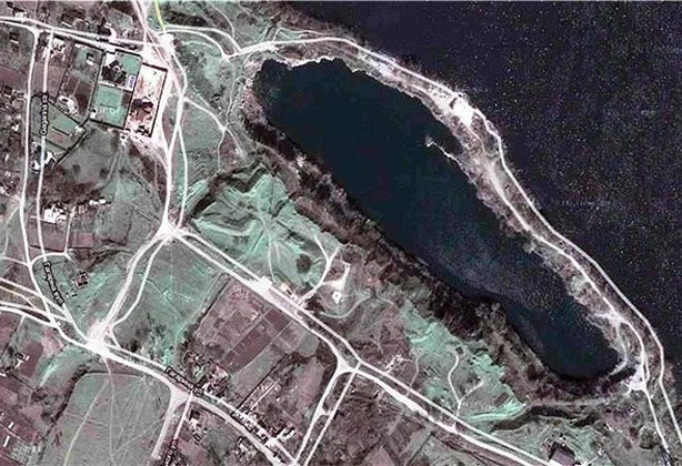 Залишки фортеці Кодак із супутника // https://gorod.dp.ua/news/121424