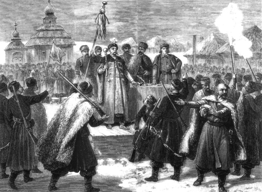 Вибори кошового отамана. Іл.: http://xn----7sbabirvo2ammddtcfe8b2a.xn--j1amh/articles/how-cossacks-greeted-the-new-year.html