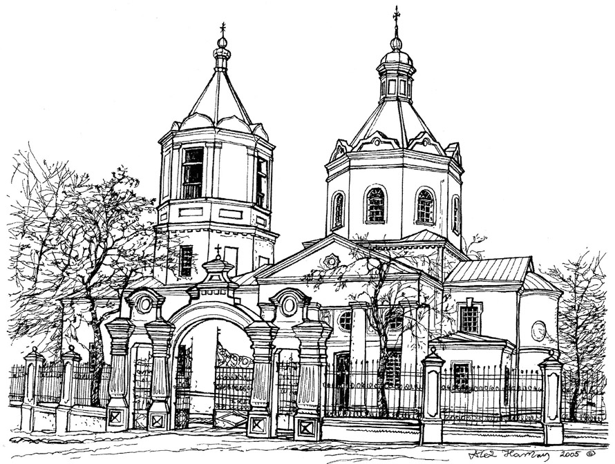 Реконструкція первісного вигляду церкви. Прорис автора.