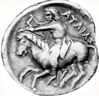 Скіфська монета з зображенням Атея // https://uk.wikipedia.org/wiki/Атей