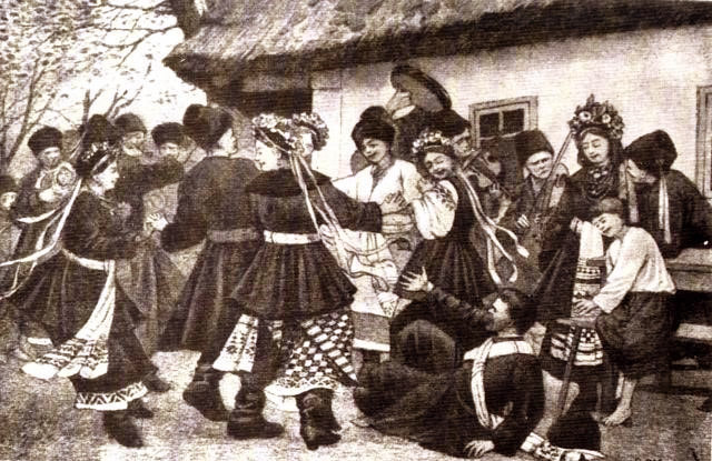 А. Ждаха. Останні танці весільні. Початок 1900-х рр. http://ethnography.org.ua/content/tradyciyne-vesillya-u-zhyvopysi?page=4