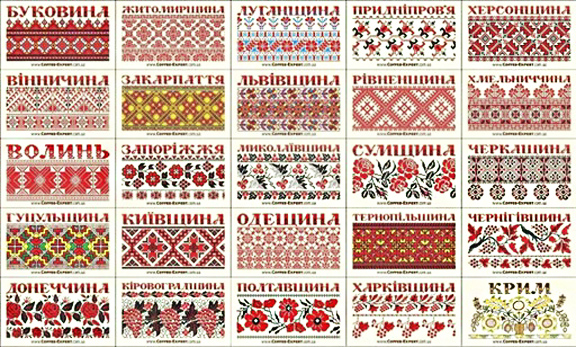 Вишивка різних регіонів України // Фото: http://www.nbuv.gov.ua/node/5528