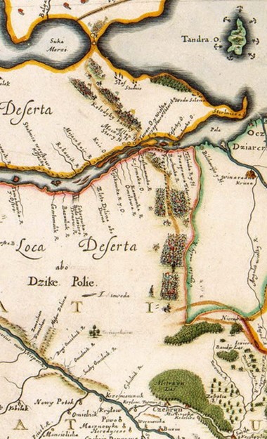 Фрагмент карти Боплана 1648 р.