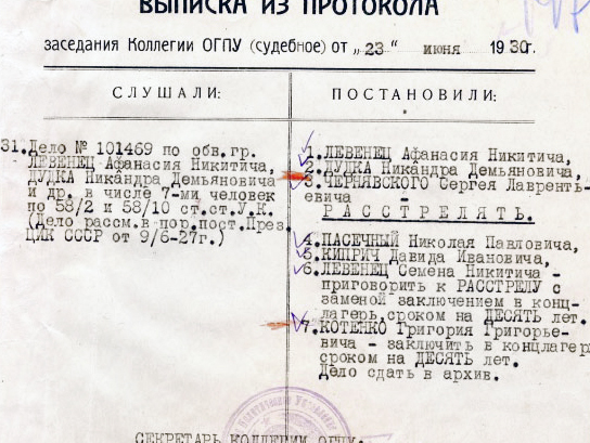 Виписка з протоколу засідання Колегії ОДПУ (судова) від 23 червня 1930 р. //https://ru.openlist.wiki/%D0%9A%D0%B8%D0%BF%D1%80%D0%B8%D1%87_%D0%94%D0%B0%D 0%B2%D0%B8%D0%B4_%D0%98%D0%B2%D0%B0%D0%BD%D0%BE%D0%B2%D0%B8%D1%87_(1895)#/media/File:%D0%9F%D1%80%D0%B8%D0%B3%D0%BE%D0%B2%D0%BE%D1%80_%D0 %9A%D0%B8%D0%BF%D1%80%D0%B8%D1%87_%D0%94%D0%B0%D0%B2%D0%B8%D0%B4_%D0%98%D0%B2%D0%B0%D0%BD%D0%BE%D0%B2%D0%B8%D1%87_(1895).jpg