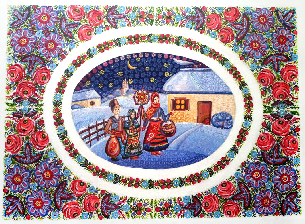 "Різдвяна ніч", полотно на картоні, 60×80 см, 2020 р. Худ. Анісія Савченко. Надано автором.